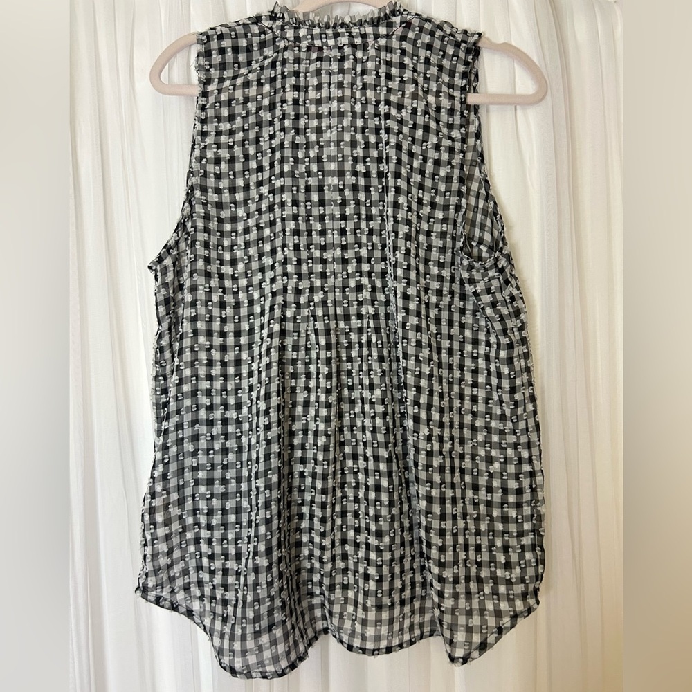 Anthropologie Maeve Black and White Gingham Blouse - Picture 8 of 8